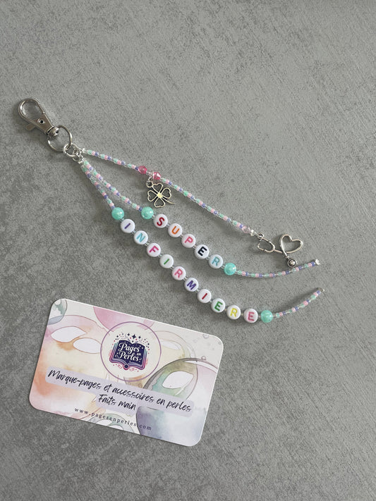 🩺 Porte-clé en perles - personnel soignant 🩺