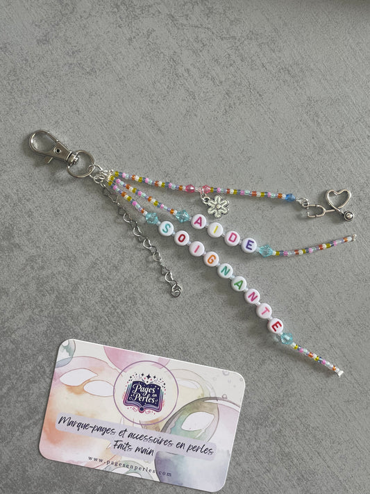 🩺 Porte-clé en perles - personnel soignant 🩺